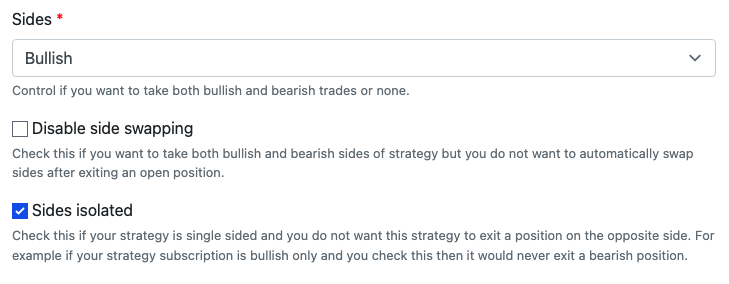Sides isolated checkbox
