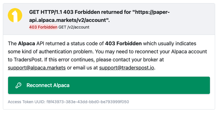 Broker Connection Error